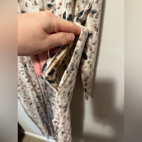 Free People Intimately Neutral Leopard Print Maxed Out Maxi Robe Dress Size S - Picture 8 of 15